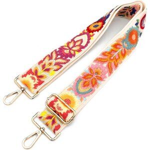 Knit Wide Embroidery Flower Straps,Purse Strap Replacement Crossbody